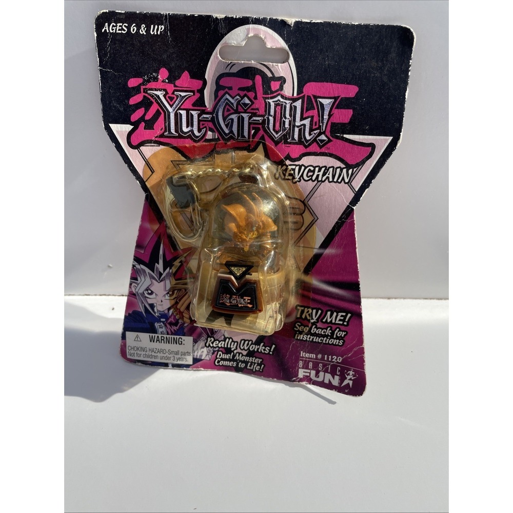 Yu-Gi-Oh! Series 1 Duel Monster Spin Keychain Blue-Eyes White Dragon 1996 - NEW